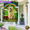 Golden Retrieve Saint Patrick's Day Irish House And Garden Flag