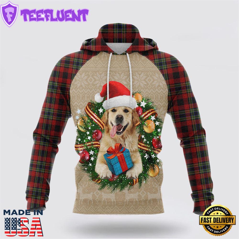 Golden Retriever Christmas Awesome All Over Print 3D Hoodie