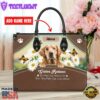 Golden Retriever Dog Are Not Our Whole Life But They Make Our Lives Whole Leather Handbag