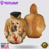 Golden Retriever Dog Christmas All Over Print 3D Hoodie