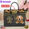 Golden Retriever Dog Just A Girl Who Loves Dogs Leather Handbag