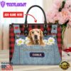 Golden Retriever Dog This Human Belongs To Leather Handbag