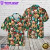 Golden Retriever Dog Wearing Santa Hat Christmas Hawaiian Shirt