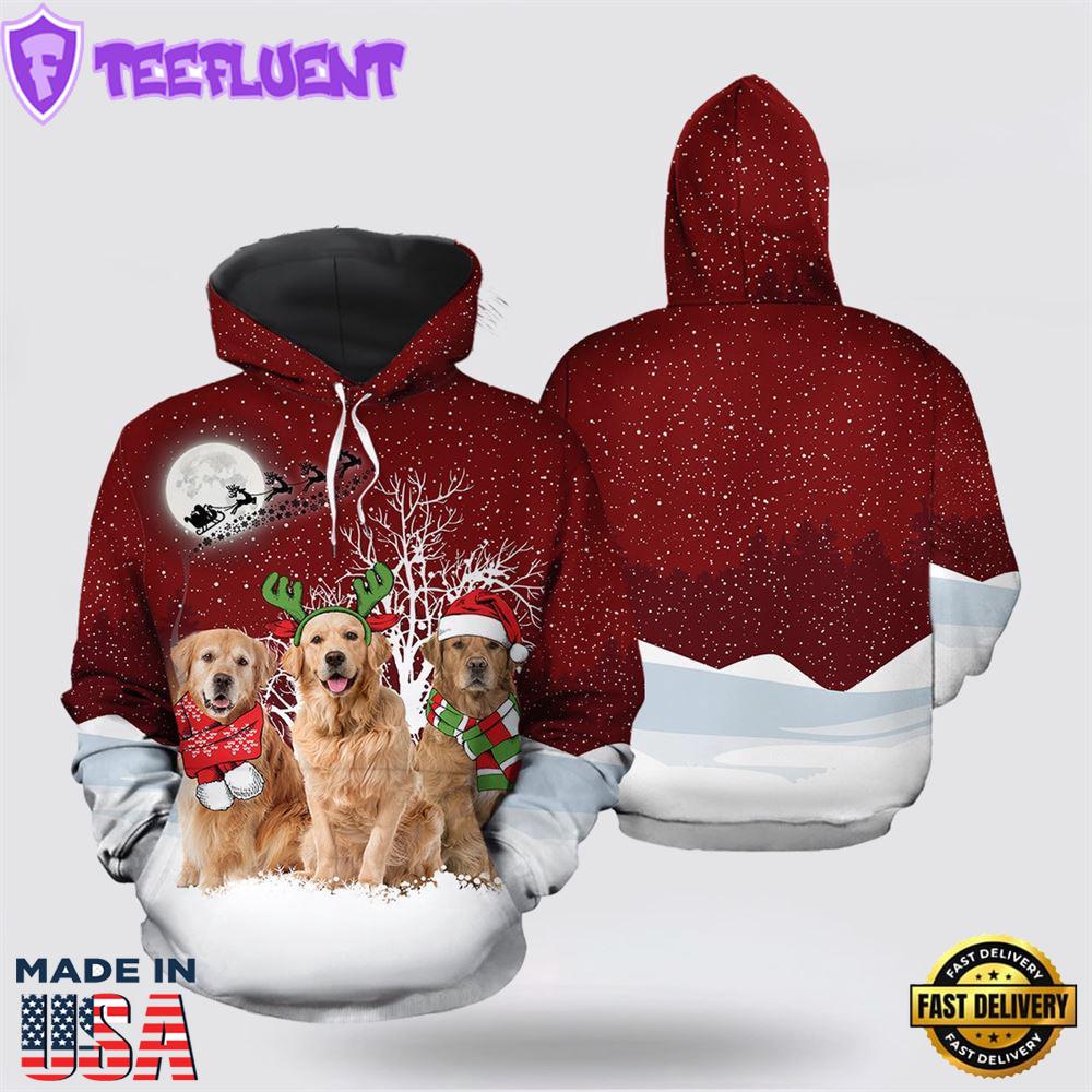 Golden Retriever Wonderful Time All Over Print 3D Hoodie