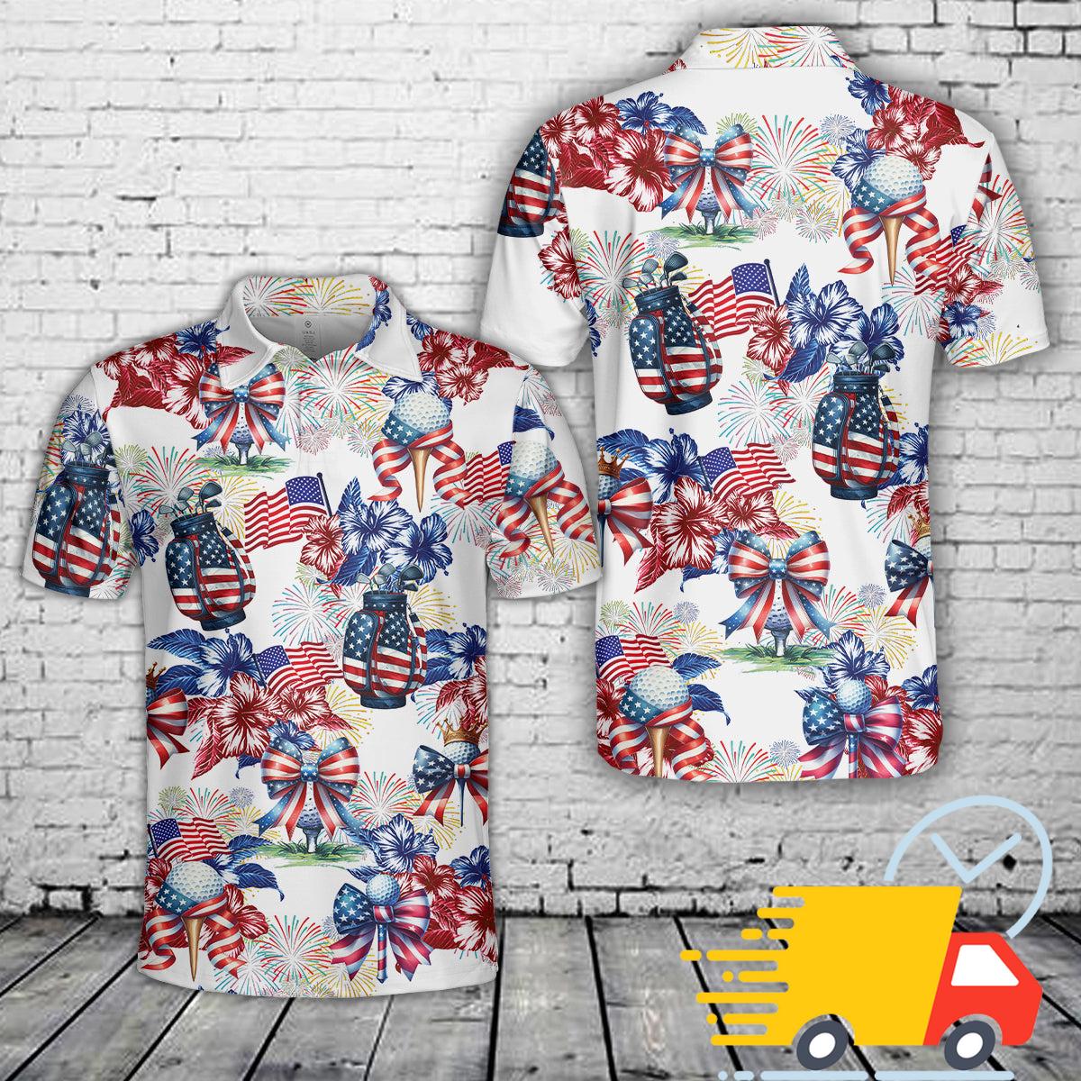 Golf Girl, 4th Of July Women's Polo Shirt Golf Girl, 4th Of July Women's Polo Shirt