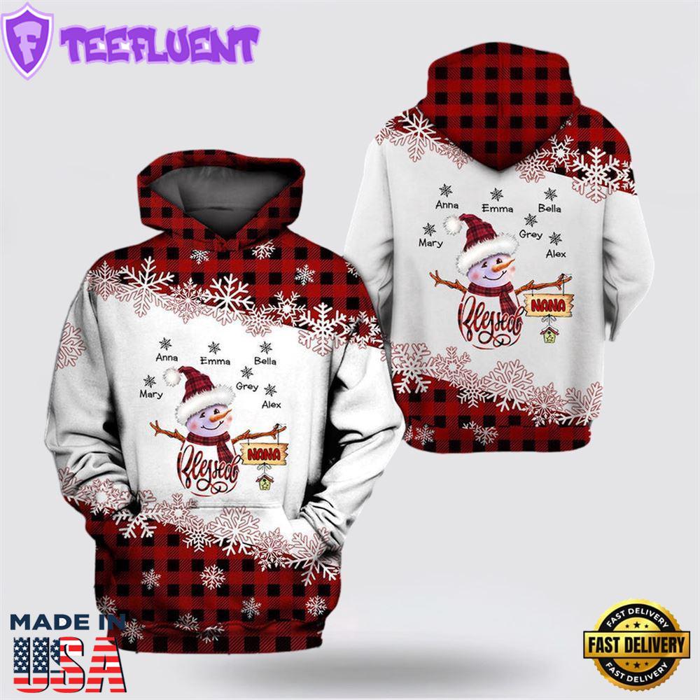 Grandma Mom Snowman Christmas All Over Print 3D Hoodie