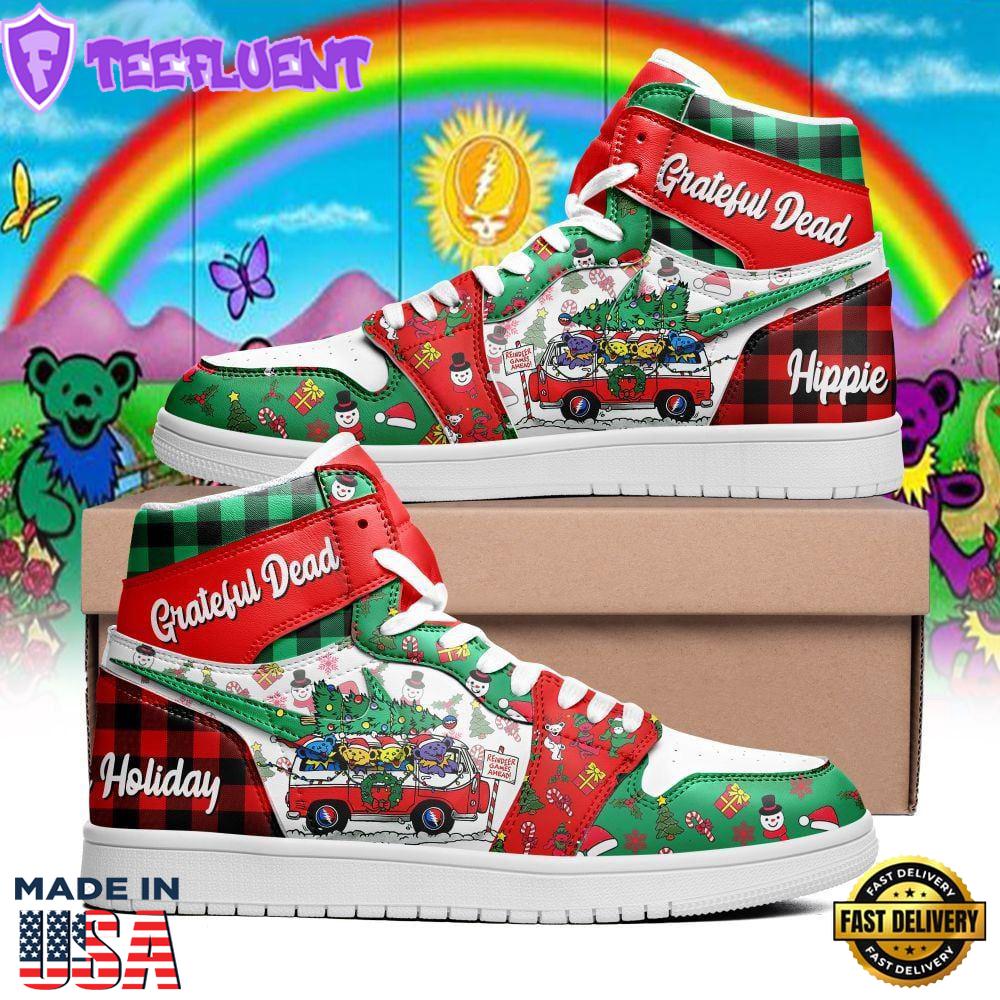 Grateful Dead Hippie Holiday Custom Air Jordan 1 Sneakers