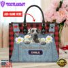 Great Dane Dog This Human Belongs To Leather Handbag