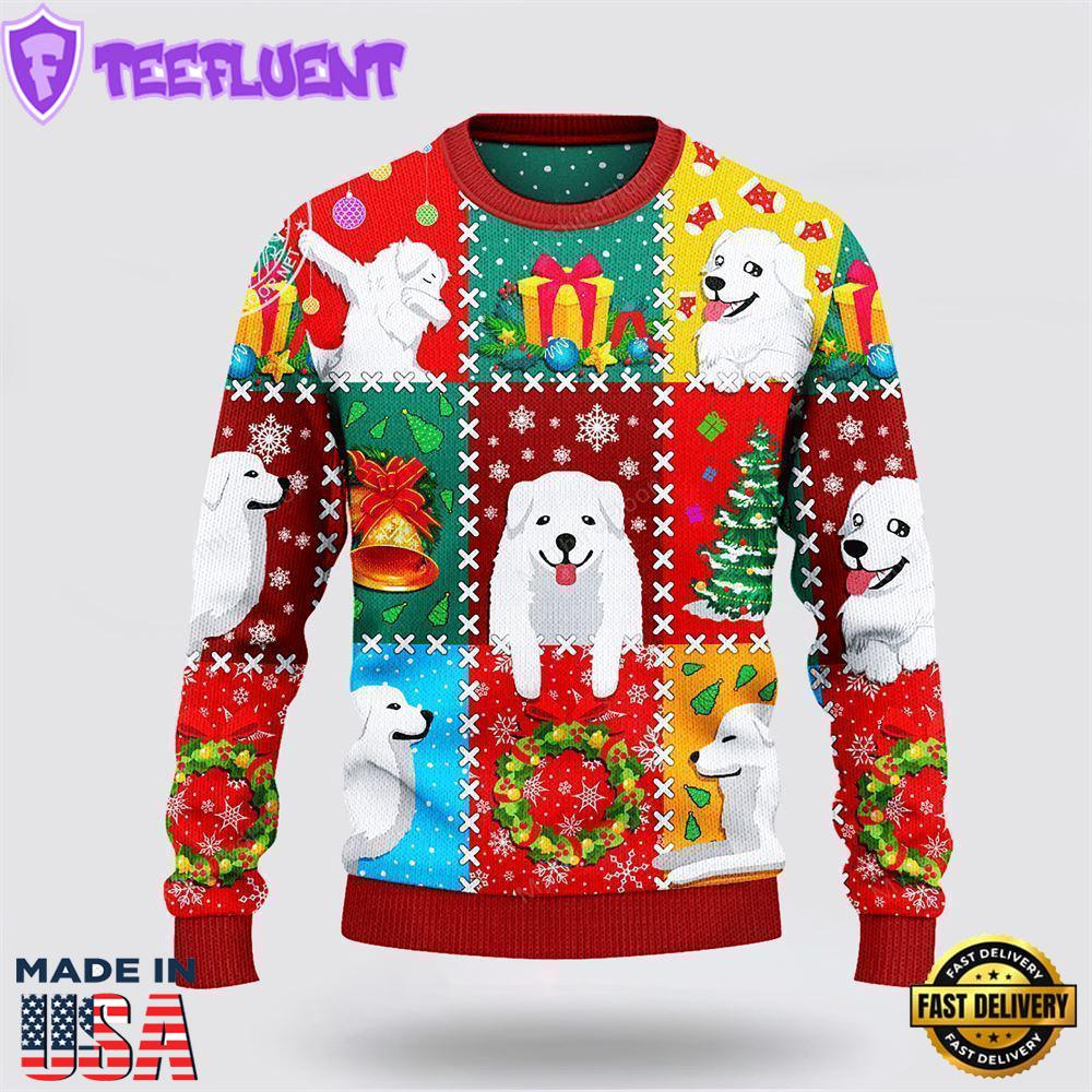 Great Pyrenees Dog Lovers Christmas Wishes All Over Ugly Christmas Sweater For Men And Women