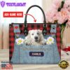 Great Pyrenees Dog This Human Belongs To Leather Handbag