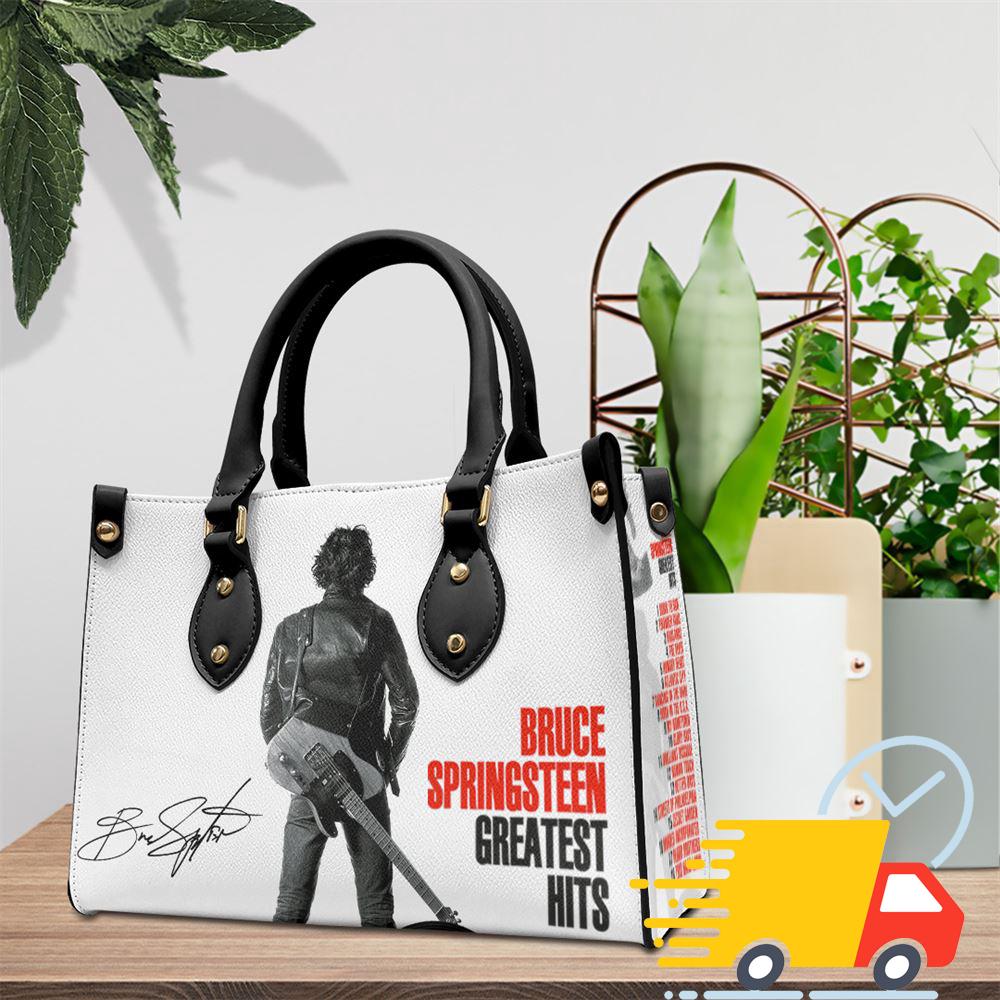 Greatest Hits Bruce Springsteen Album Leather Hand Bag