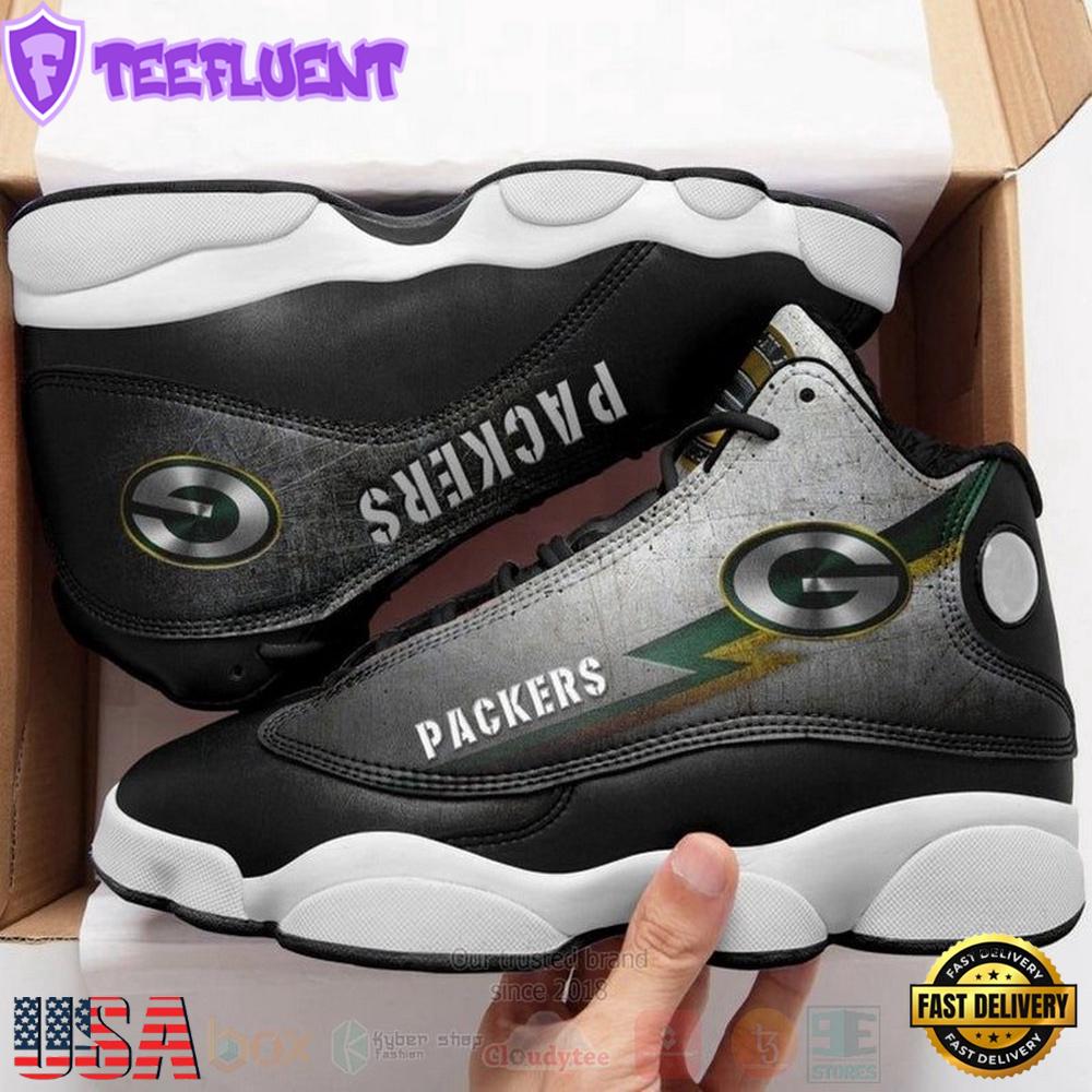 Green Bay Packer NFL Big Logo Football Team Air Jordan 13 Shoes - Gift For Fans
