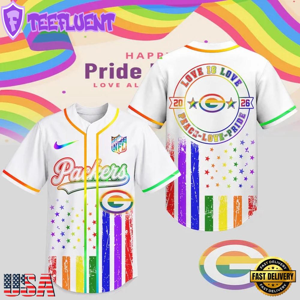 Green Bay Packers 2026 NFL Pride Love Limited Edition Baseball Jersey