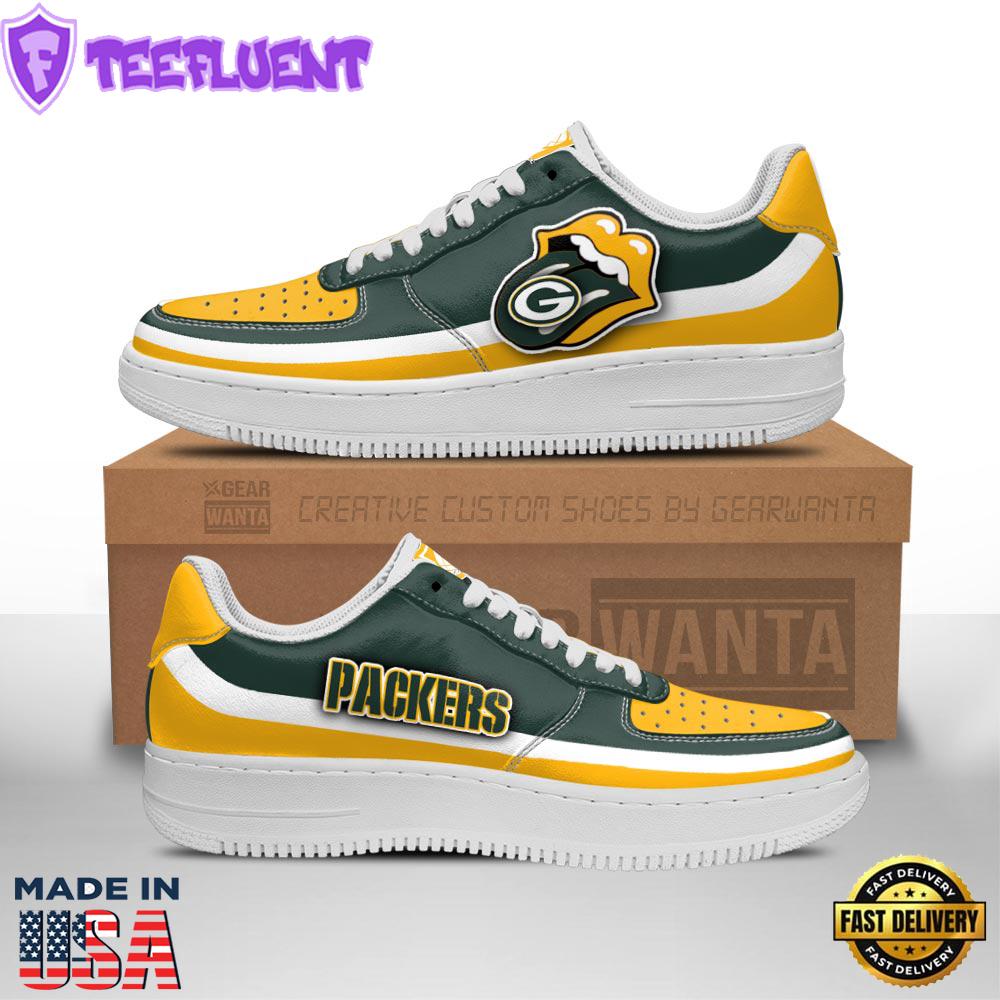Green Bay Packers Air Sneakers Custom Force Shoes Sexy Lips For Fans
