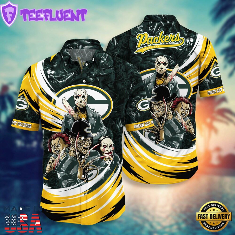 Green Bay Packers NFL Halloween Horror Movies Hawaiian Shirts