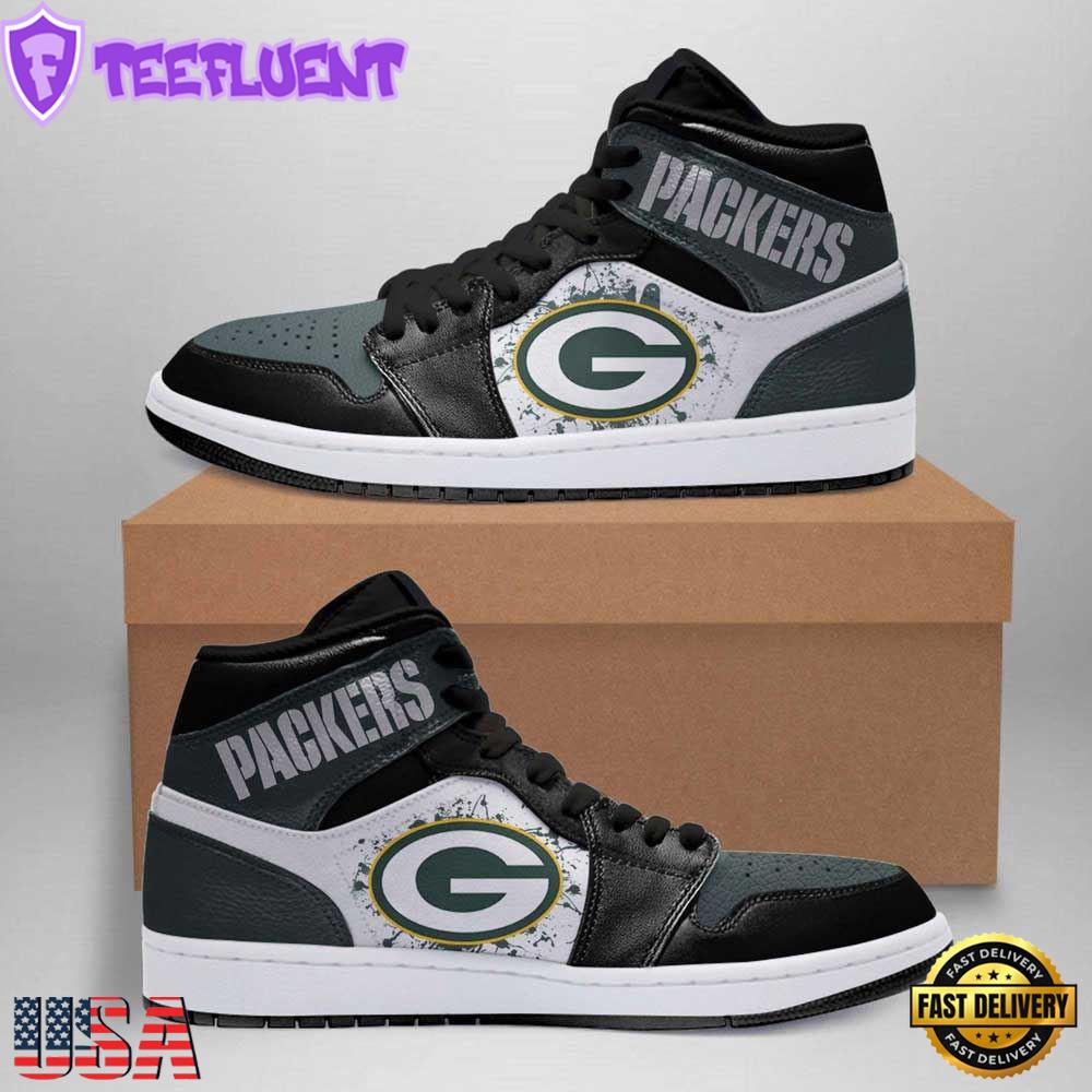 Green Bay Packers NFL Painted Logo JD1 Boot Sneakers Shoes