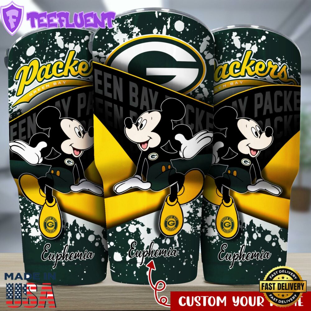 Green Bay Packers NFL-Custom Tumbler Mickey Mouse Style