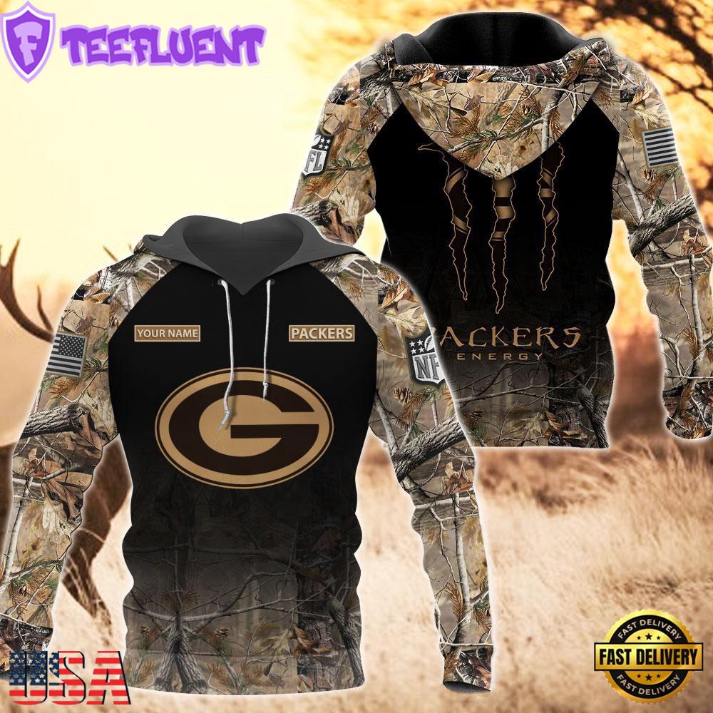 Green Bay Packers Personalized Hoodie Camo Hunting Perfect Gift