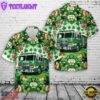 Green Fire Truck Patrick's Day Hawaiian Shirt