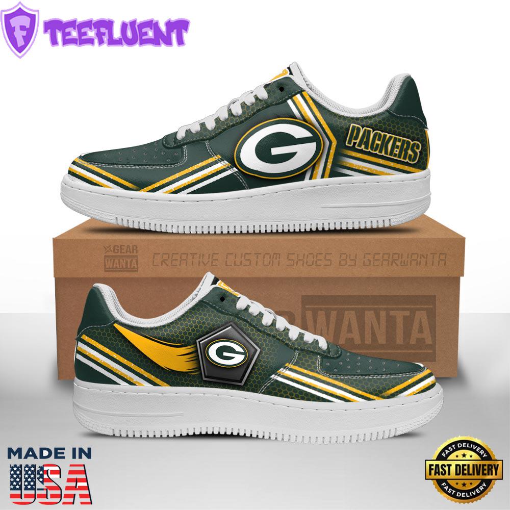 Green Packers Air Sneakers Custom Force Shoes For Fans