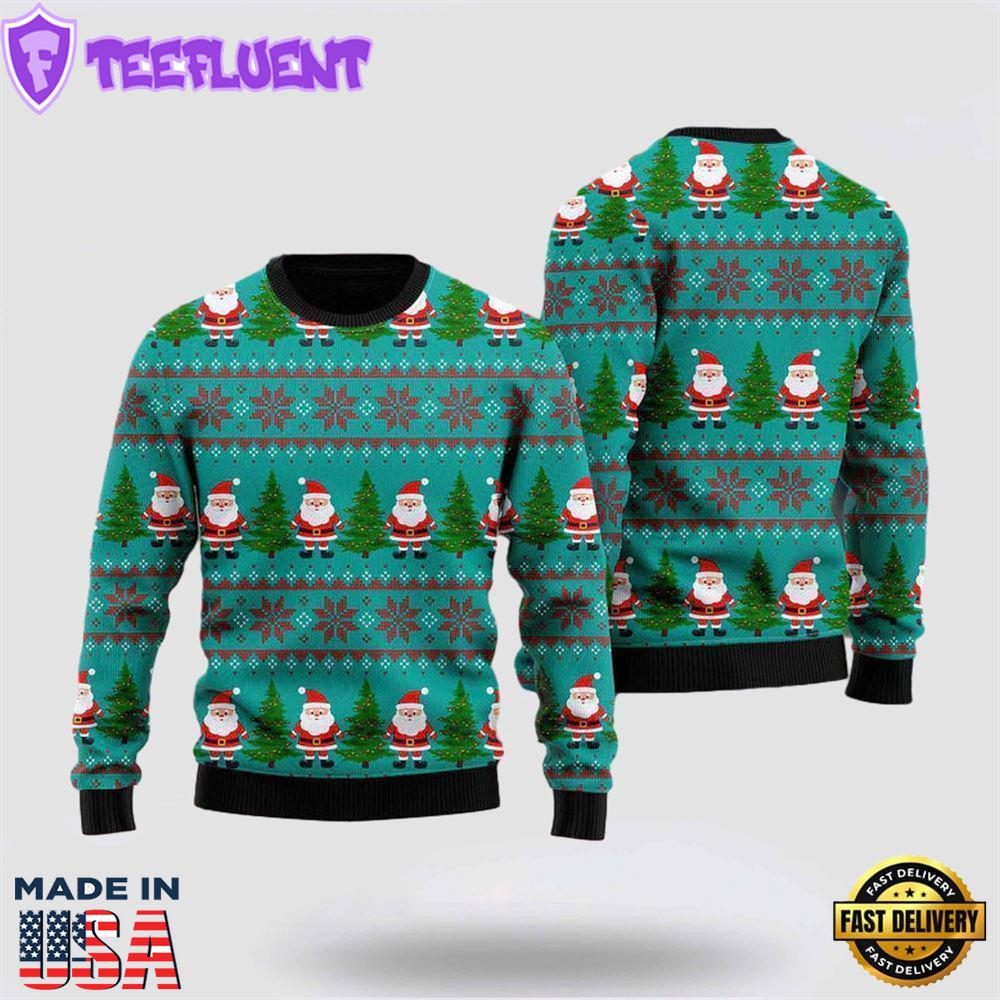 Green Santa Claus Merry Christmas Ugly Christmas Sweater For Men And Women