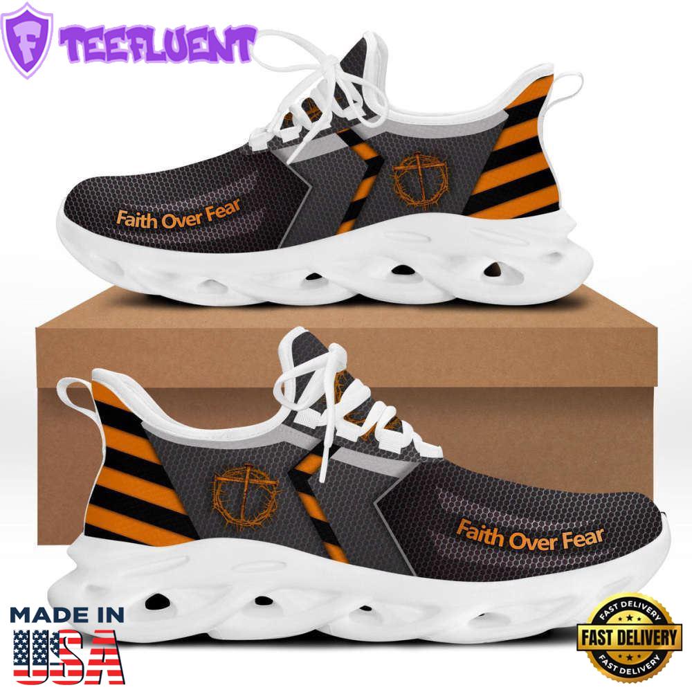 Grey Jesus Faith Over Fear Running Sneakers Max Soul Shoes For Men And Women