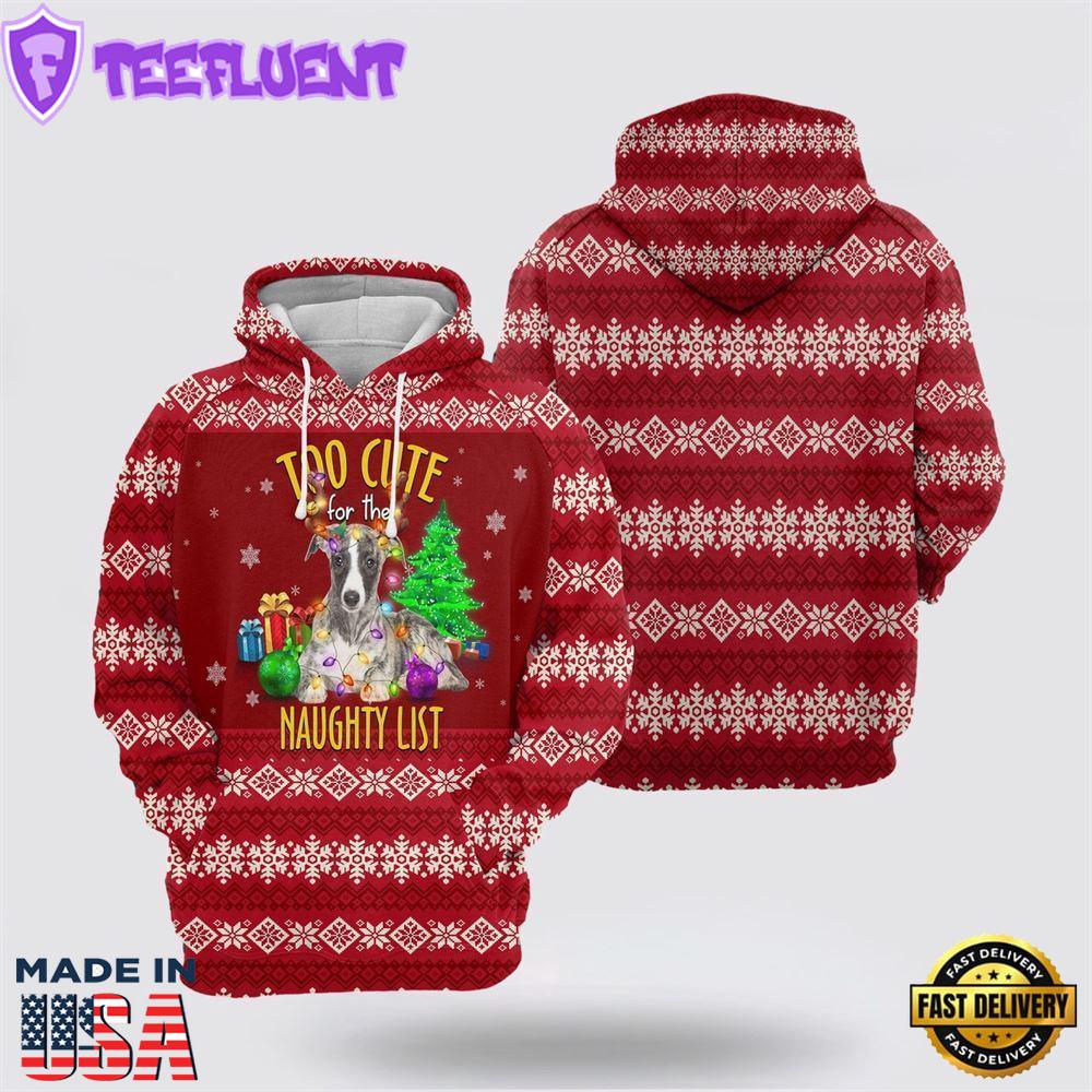 Greyhound Too Cute All Over Print 3D Hoodie