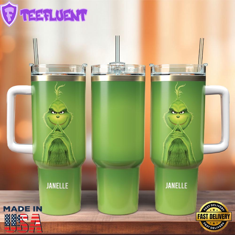 Grinch Movie Custom Stanley Quencher 40oz Stainless Steel Tumbler With Handle