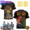 Guns N' Roses 2025 Tour Schedule List Limited Edition Black Shirt