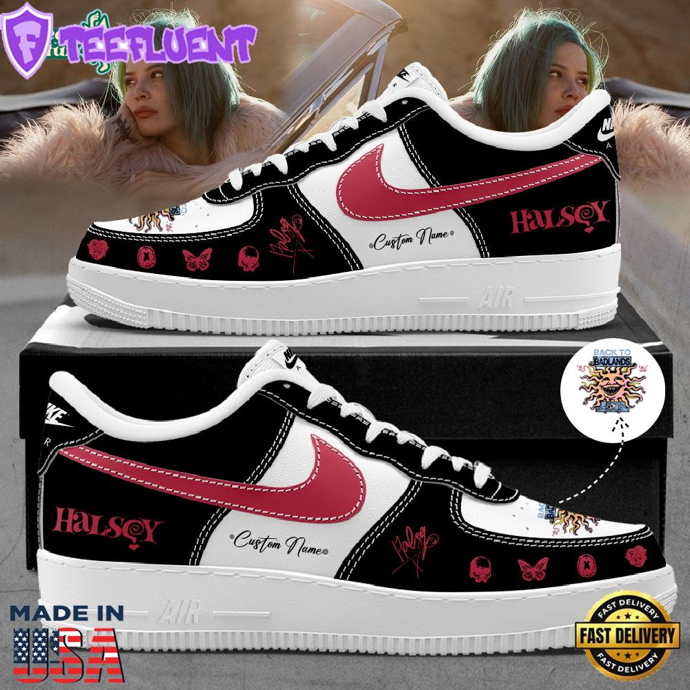 Halsey Back to Badlands Tour 2026 Signature Black Custom Air Force 1 Sneakers Shoes