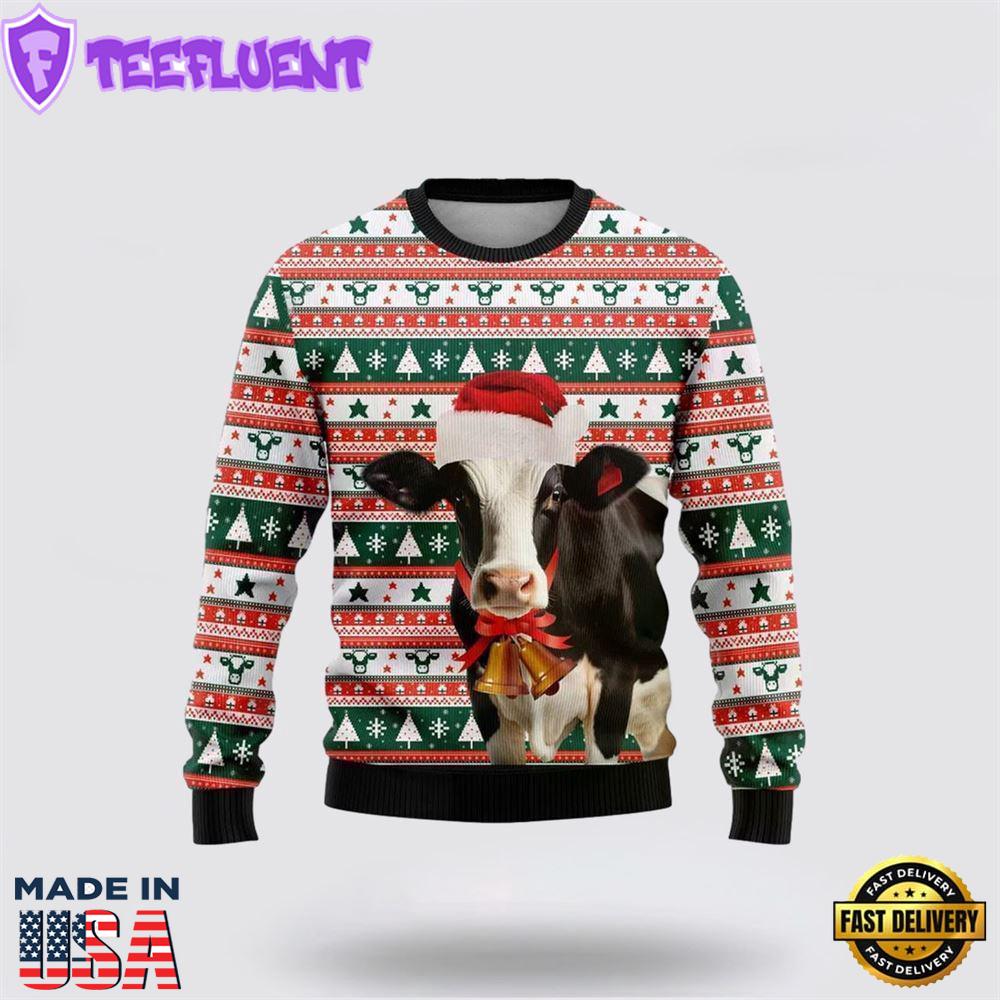 Happy Dairy Cow Ugly Christmas Sweater