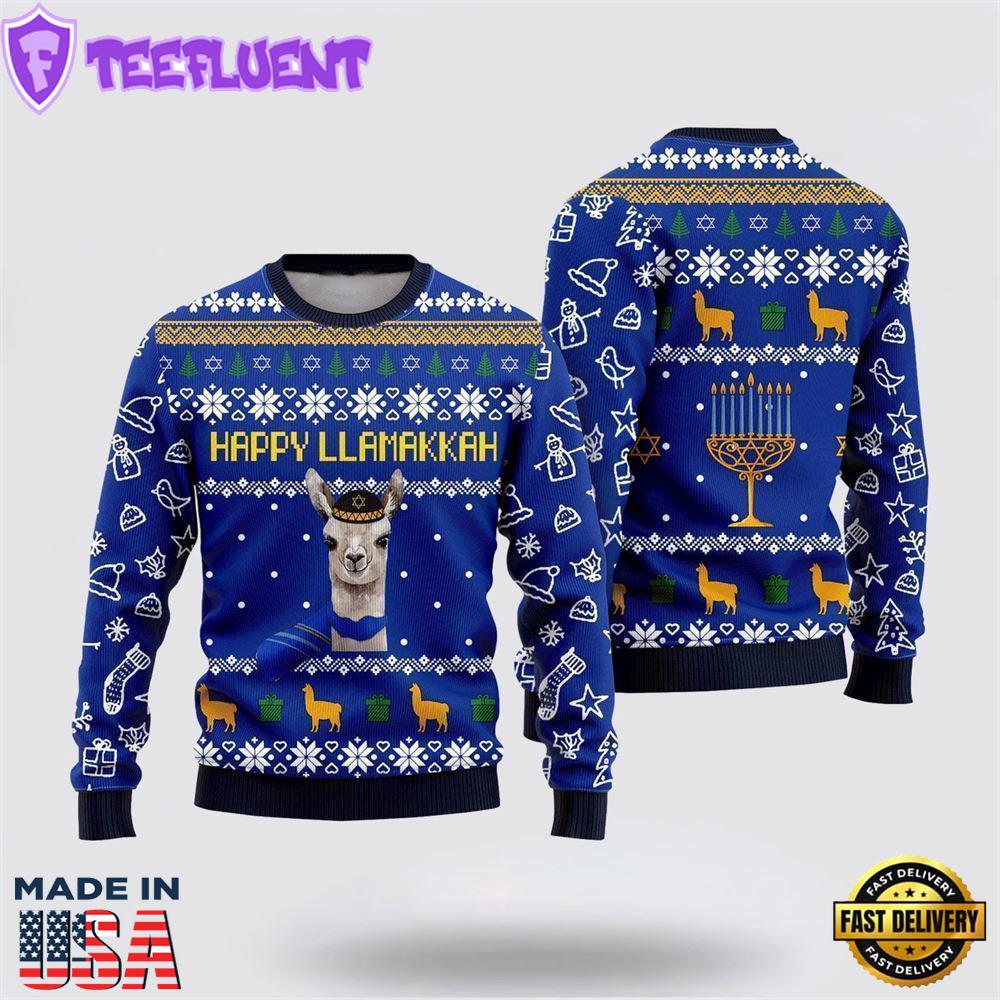 Happy Llamakkah Ugly Christmas Sweater