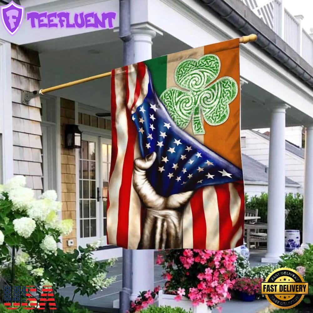 Happy Saint Patrick's Day Shamrock Irish American House And Garden Flag Decor
