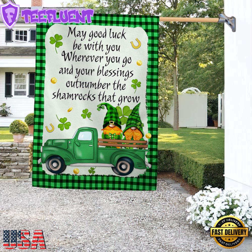 Happy St. Patrick Day Irish Blessing May Good Luck Be With You House And Garden Flag