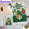 Happy St. Patrick's Day Gnome Fla House And Garden Flag