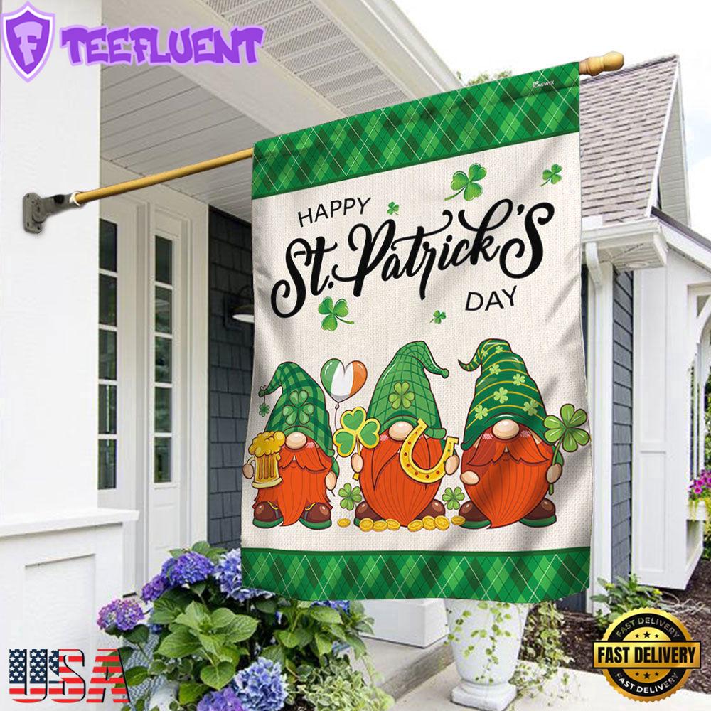 Happy St. Patrick's Day Gnome House And Garden Flag