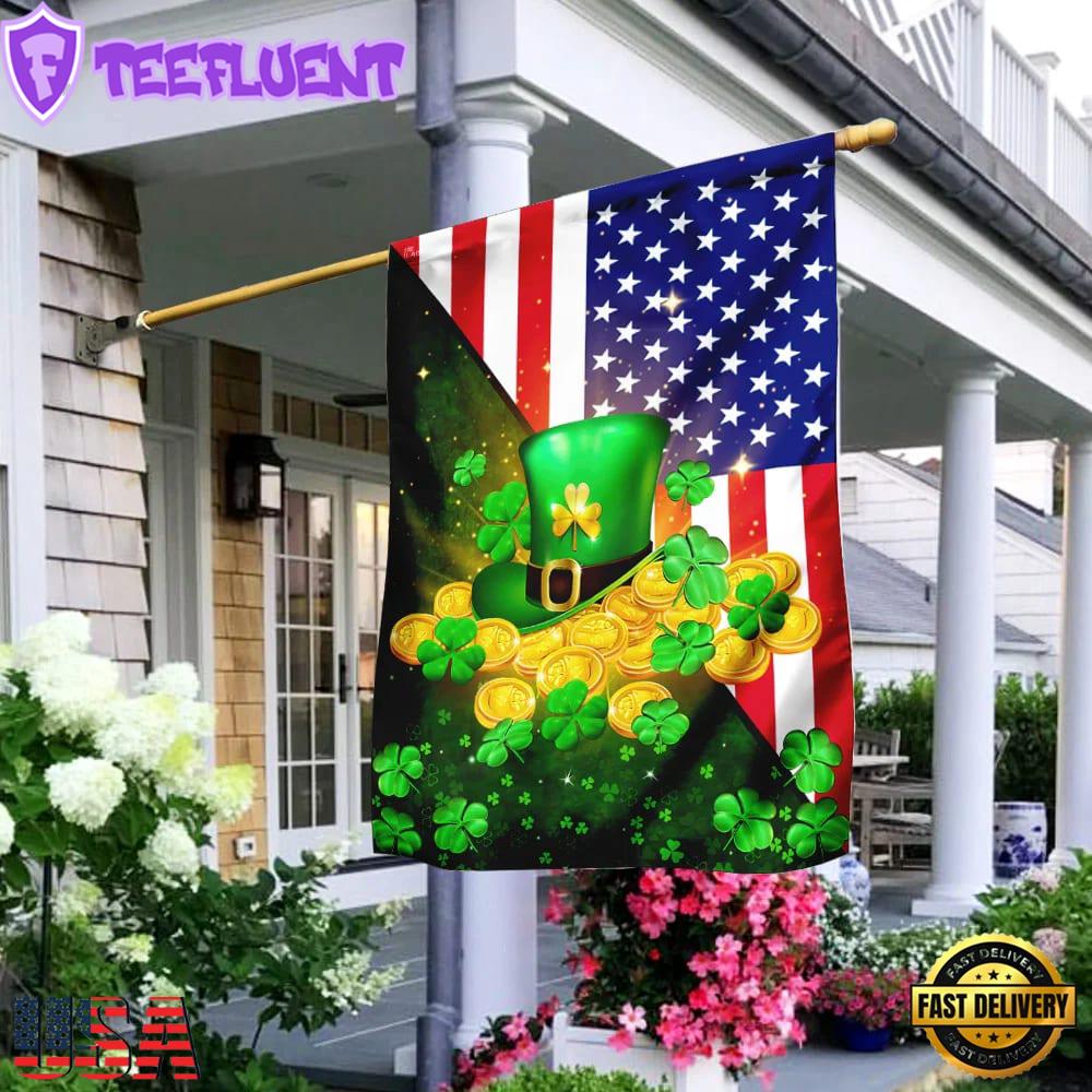 Happy St. Patrick's Day Hat House And Garden Flag Decor