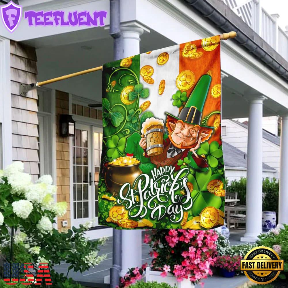 Happy St. Patrick's Day Irish House And Garden Flag Decor