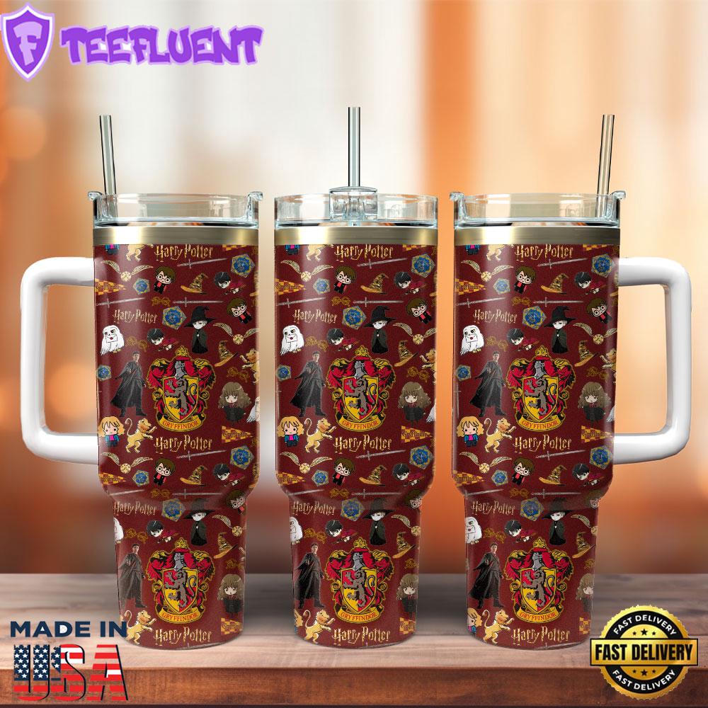 Harry Potter Gryffindor Movie Custom Stanley Quencher 40oz Stainless Steel Tumbler