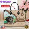 Havanese Dog Duccy Dog Lover Leather Handbag