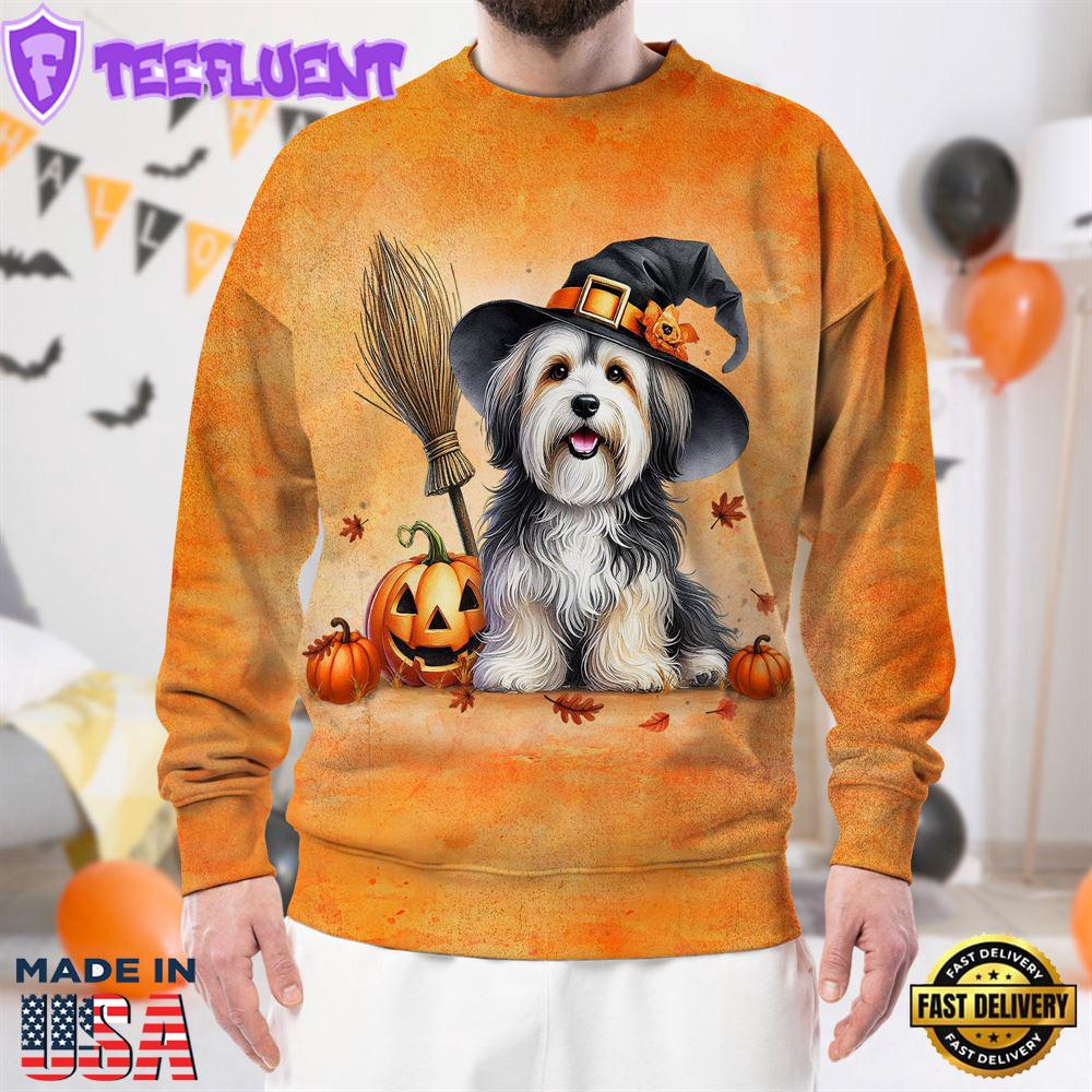 Havanese Dog In Spooky Autumn Halloween 3D Shirt