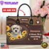 Havanese Dog Kisses Fix Everything Leather Handbag