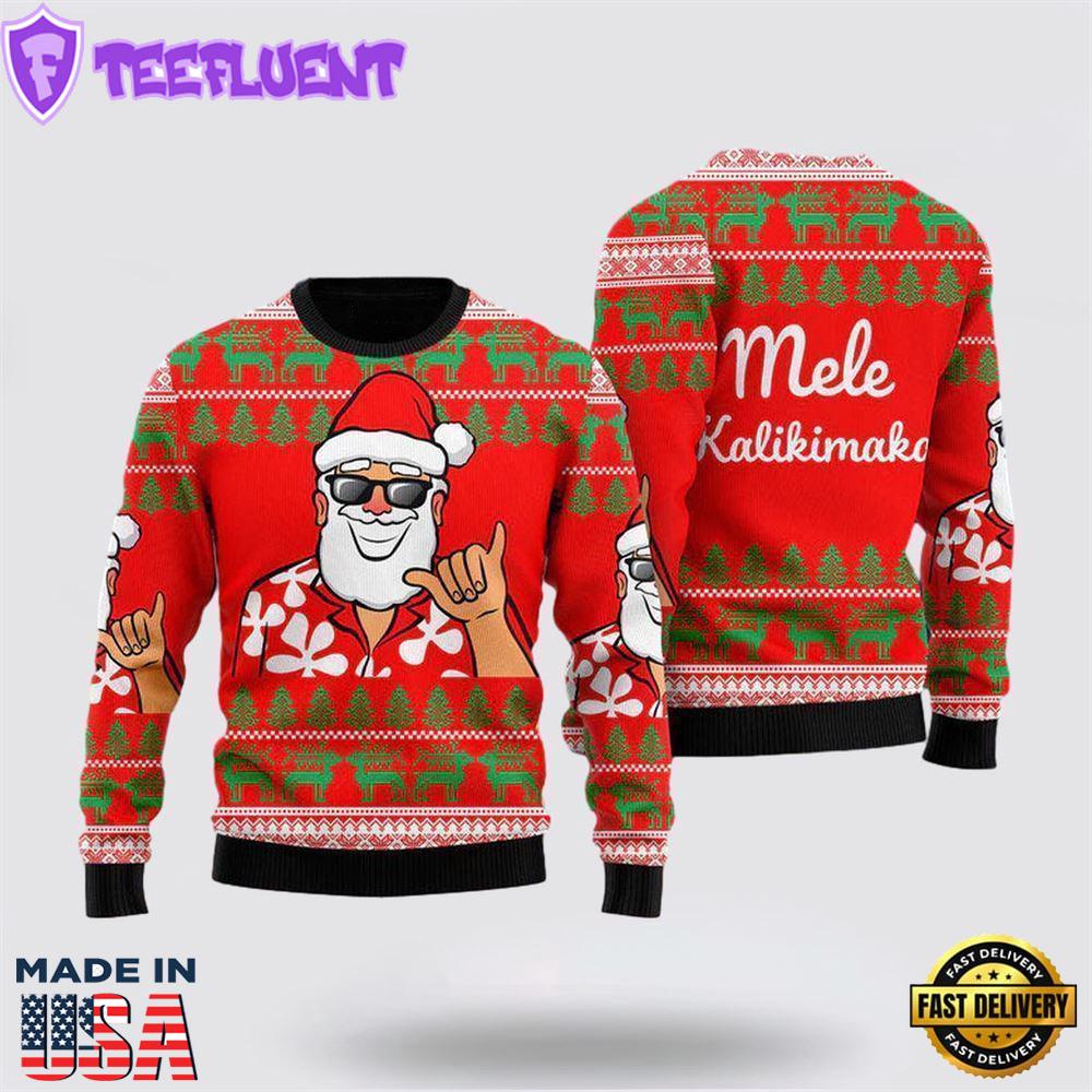 Hawaii Santa Claus Funny Ugly Christmas Sweater For Men And Women