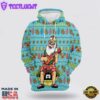 Hawaiian Christmas Santa Claus All Over Print 3D Hoodie