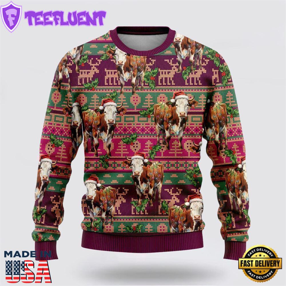 Hereford Cowss Ugly Christmas Sweater