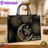 Hippie Butterfly Moon Leather Bag Christ Gifts Leather Bags