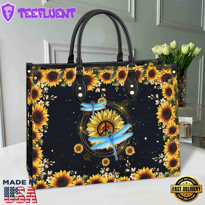 Hippie Dragonfly 1 Leather Bag Christ Gifts Leather Bags