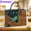 Hippie Dragonfly Hello Darkness My Old Friend 3 Leather Bag Christ Gifts Leather Bags