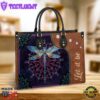 Hippie Dragonfly Let It Be 1 Leather Bag Christ Gifts Leather Bags