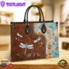 Hippie Dragonfly Let It Be 2 Leather Bag Christ Gifts Leather Bags